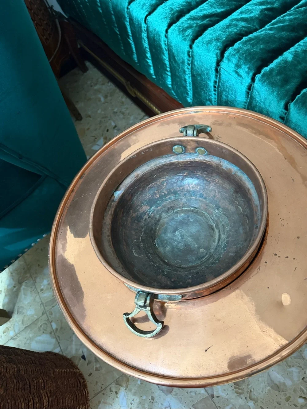 Vintage Ottoman Turkish Copper & Brass Brazier Mangal Fire Pit Floor Decor